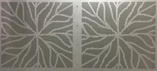 Image perforated on metal